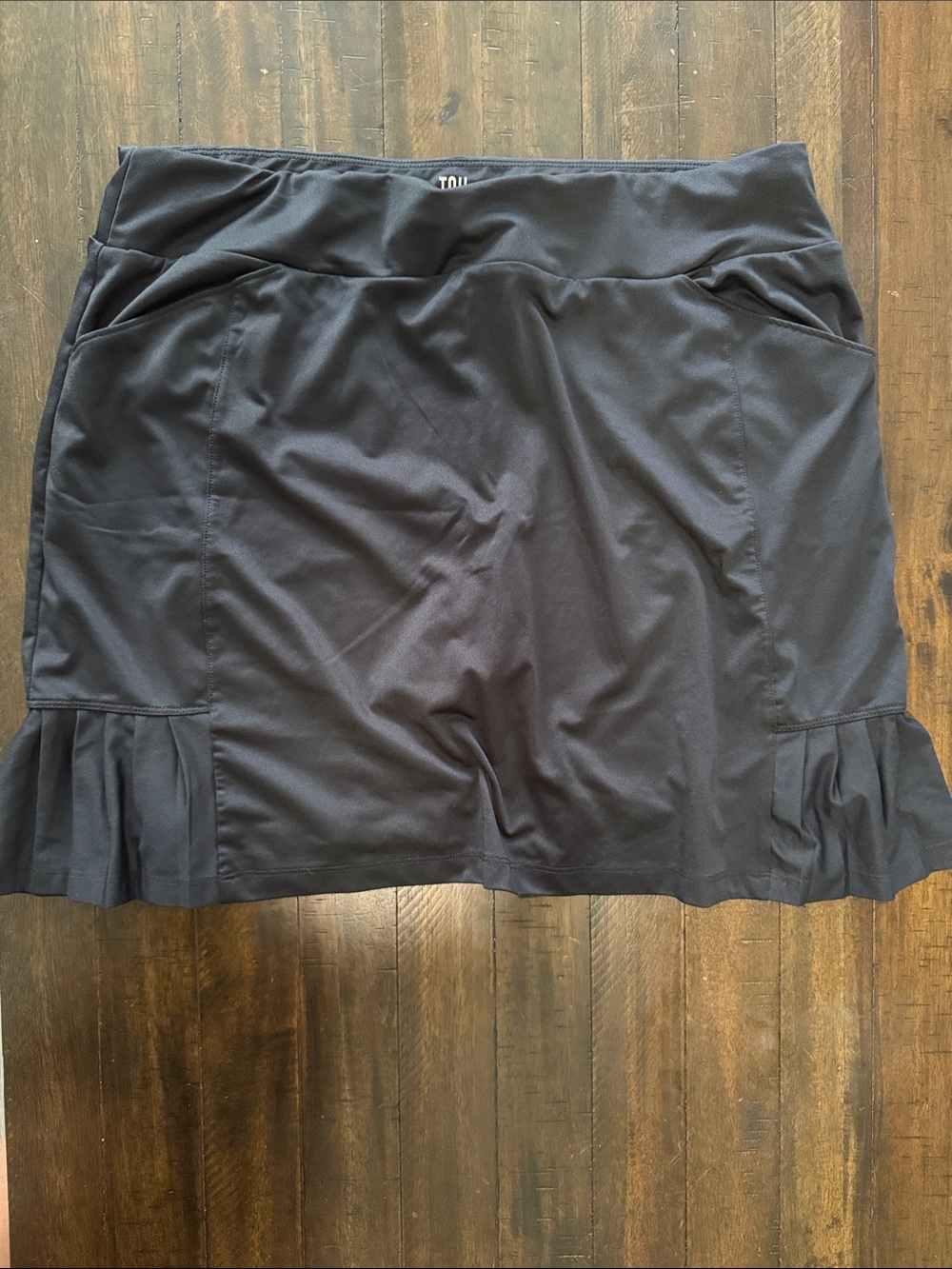 Black Ruffled Hem Golf Skirt